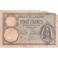 Banknote, Algeria, 20 Francs, 1945, 1945-02-02, KM:92b, VF(20-25)