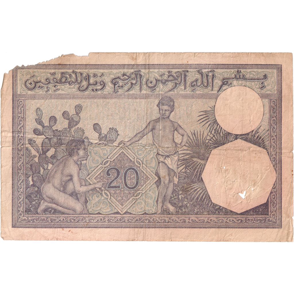 Banknote, Algeria, 20 Francs, 1945, 1945-02-02, KM:92b, VF(20-25)