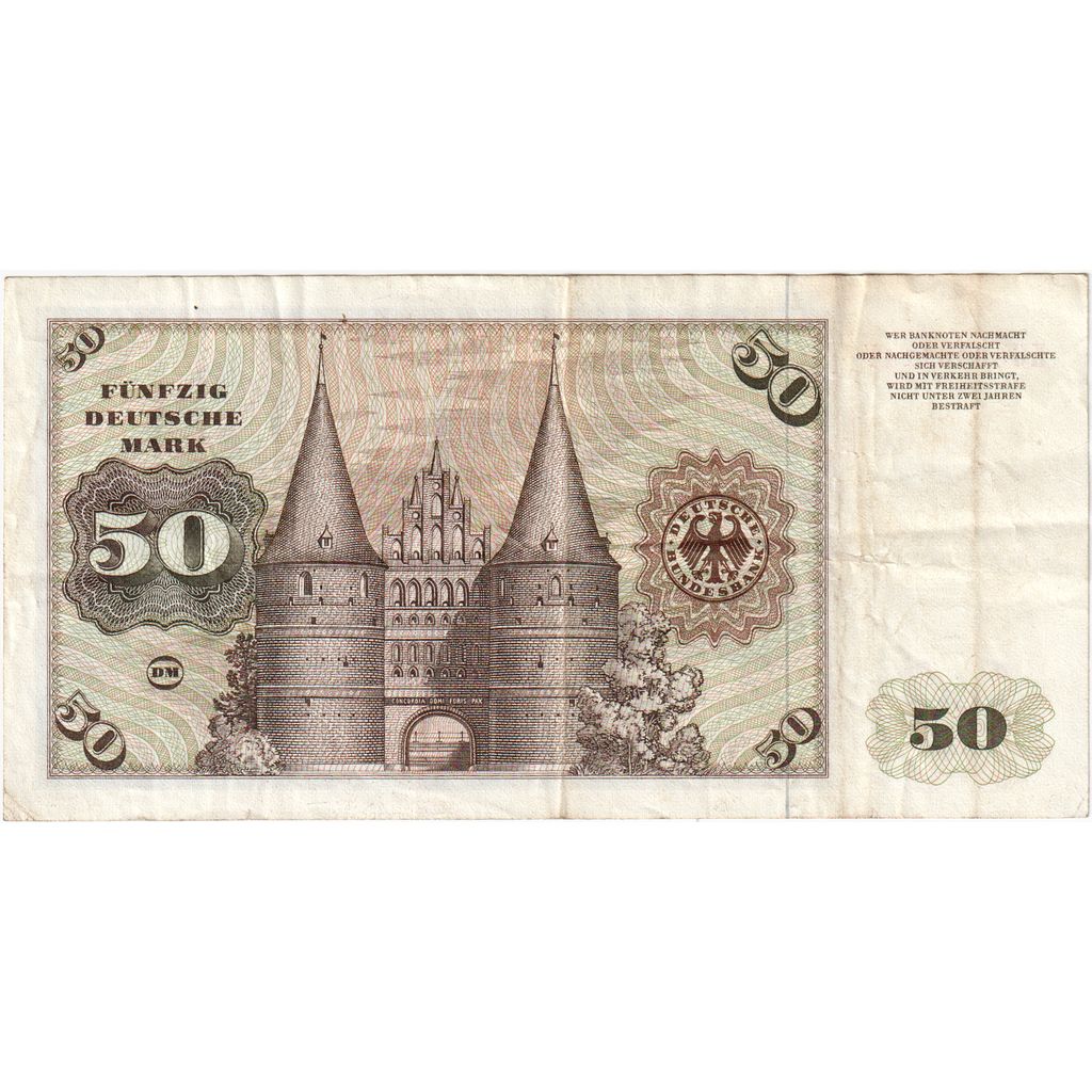 République fédérale allemande, 50 Deutsche Mark, 1980-01-02, TB