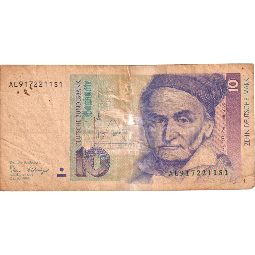 Niemcy - RFN, 10 Deutsche Mark, VF(20-25)