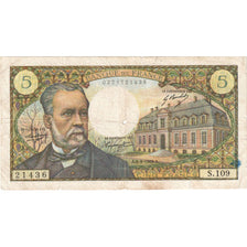 France, 5 Francs, Pasteur, 1969, 1969-09-04, VF(30-35), Fayette:61.11, KM:146b