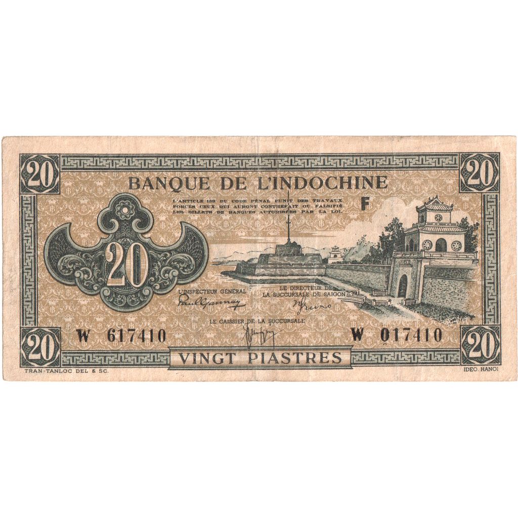Indochina, 20 Piastres, SS