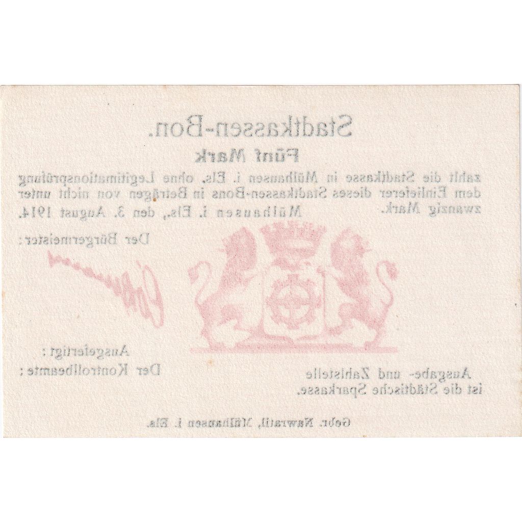 Francja, 1 Mark, 1914-08-03, UNC(63)