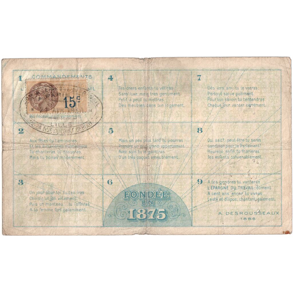 Francia, 1 Franc, L EPARGNE DU TRAVAIL, MB