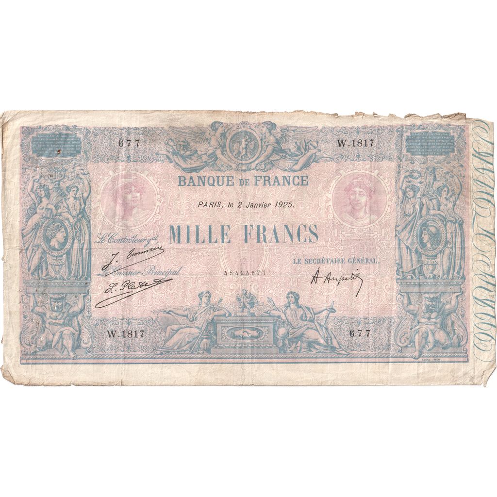 Francia, 1000 Francs, Bleu et Rose, 1925-01-02, W.1817, BC