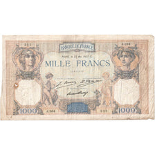 France, 1000 Francs, Cérès et Mercure, 1927-05-25, J.264, VF(20-25)