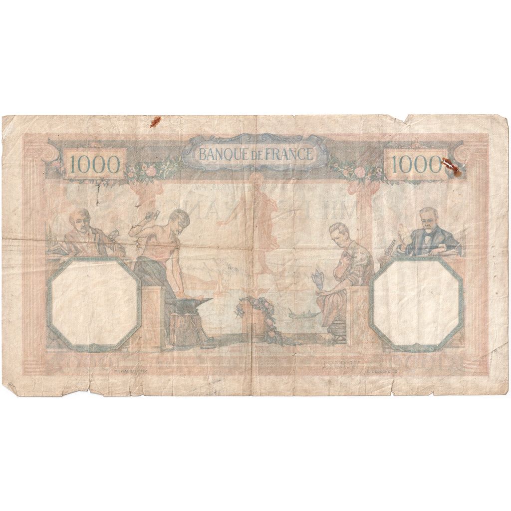 France, 1000 Francs, Cérès et Mercure, 1939-11-16, W.8421, VF(20-25)