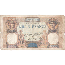 France, 1000 Francs, Cérès et Mercure, 1927-08-17, A.465, VF(20-25)