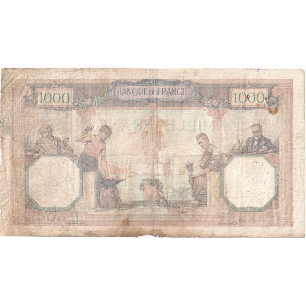 Francia, 1000 Francs, Cérès et Mercure, 1927-07-16, U.385, MB