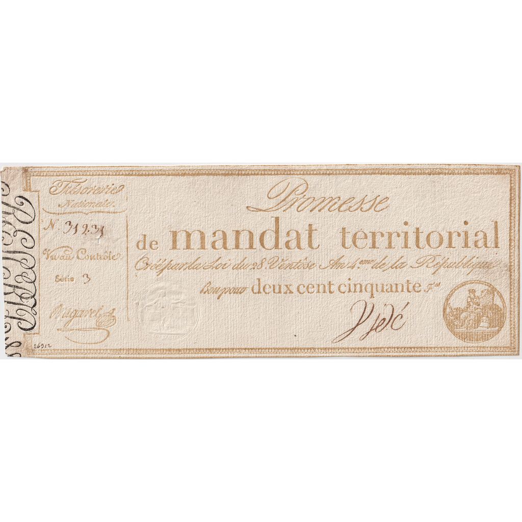 France, 250 Francs, 1796-03-18, TTB