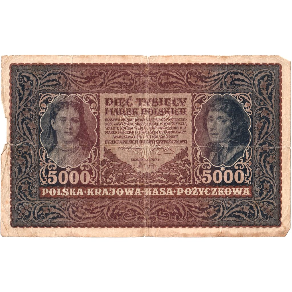 Polska, 5000 Marek, 1920-02-07, VF(30-35)