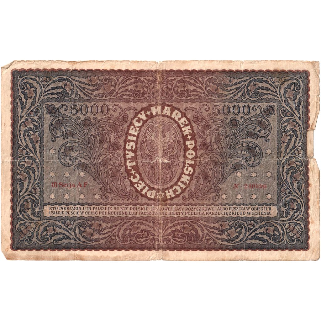 Polska, 5000 Marek, 1920-02-07, VF(30-35)