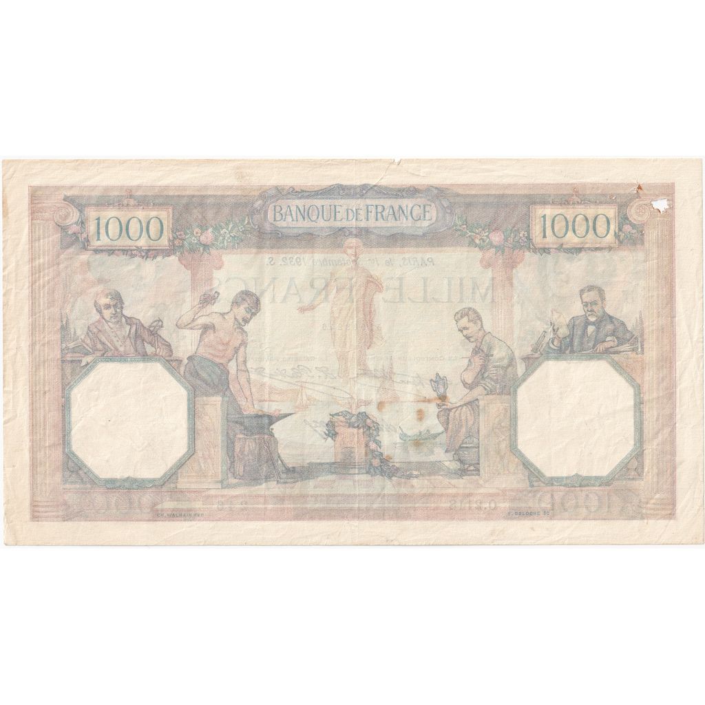 France, 1000 Francs, Cérès et Mercure, 1932-09-01, O.2118, VF(30-35)