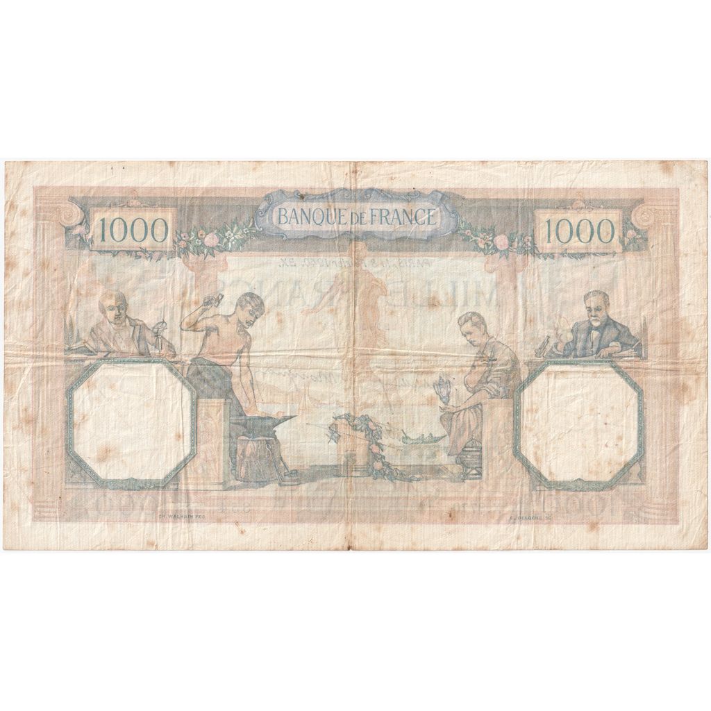 France, 1000 Francs, Cérès et Mercure, 1940-02-08, X.8770, VF(30-35)