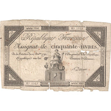Francja, 50 Livres, 1792-12-14, VF(20-25)