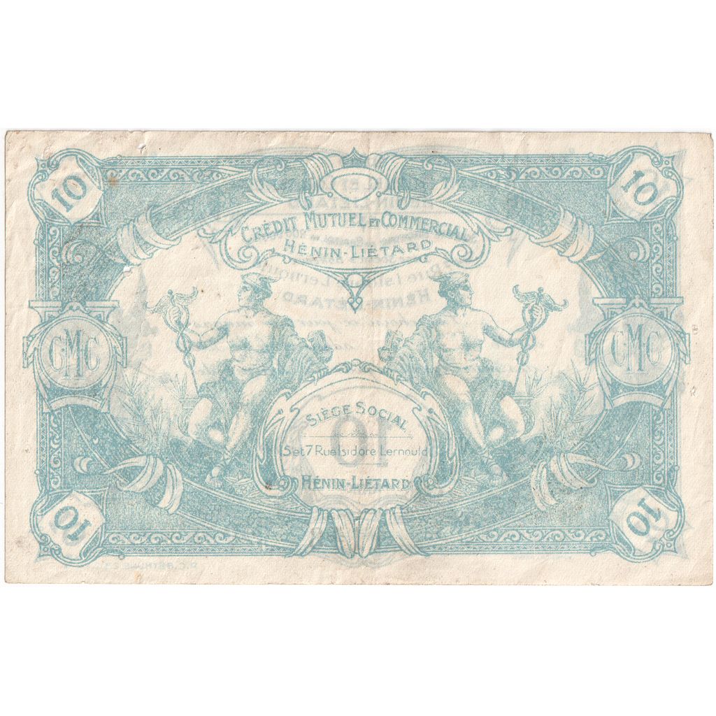 Francja, 10 Francs, CREDIT MUTUELLE HÉNIN LIÉTARD, EF(40-45)