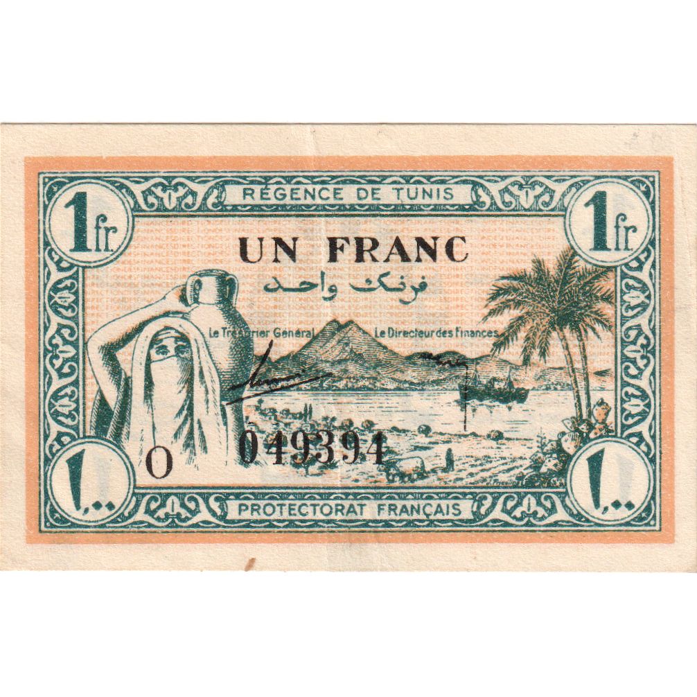Túnez, 1 Franc, 1943-07-15, SC