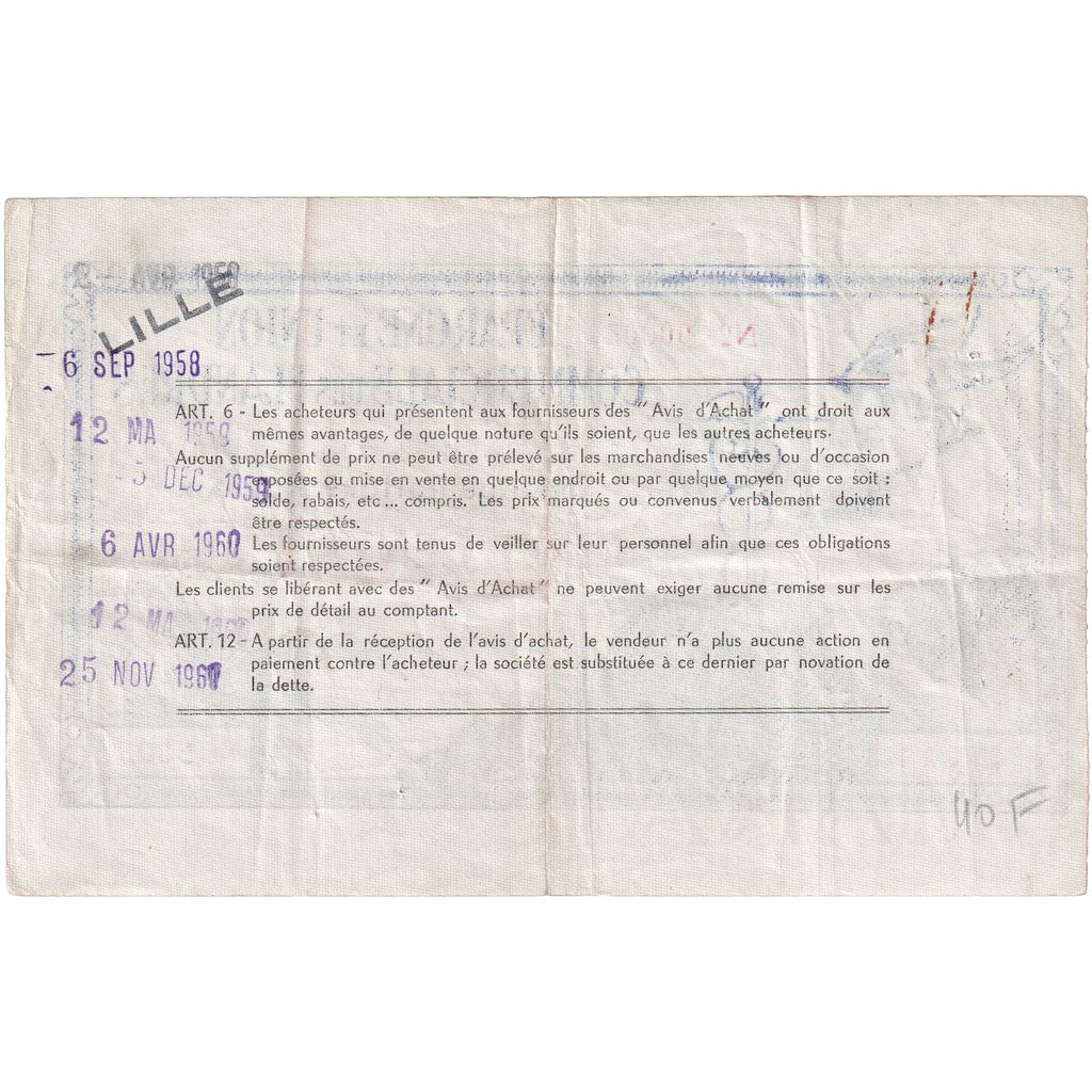 Frankreich, 500 Francs, SERIE A 1, EPARGNE ET UNION COMMERCIALE DES FLANDRES
