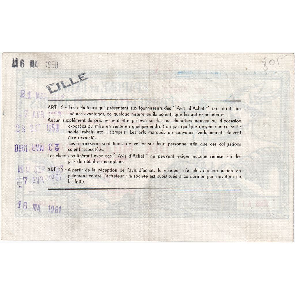Frankreich, 10000 Francs, SERIE A 1, EPARGNE ET UNION COMMERCIALE DES FLANDRES