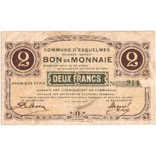 België, 2 Francs, COMMUNE D ESQUELMES, TTB