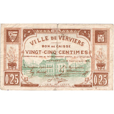Belgien, 25 Centimes, VILLE DE VERVIERS, SS