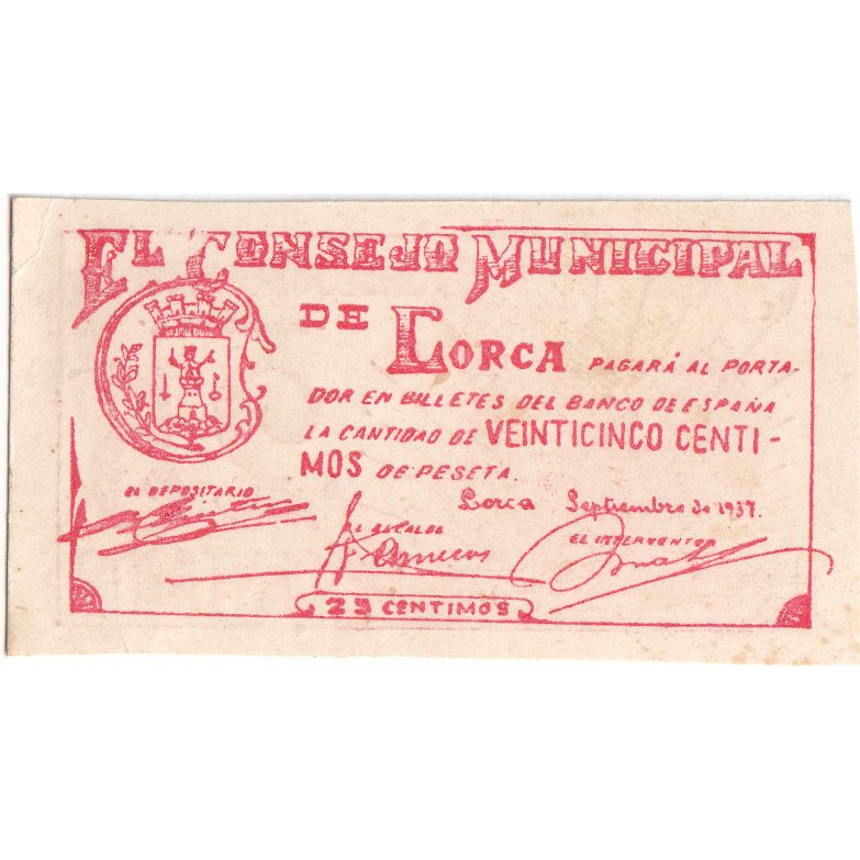 España, 25 Centimes, LORCA, SC