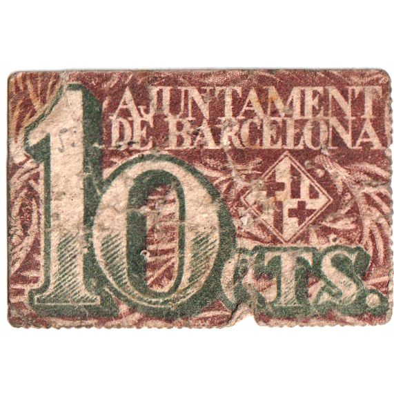 Spagna, 10 Centimes, 1939-12-31, BARCELONA, MB