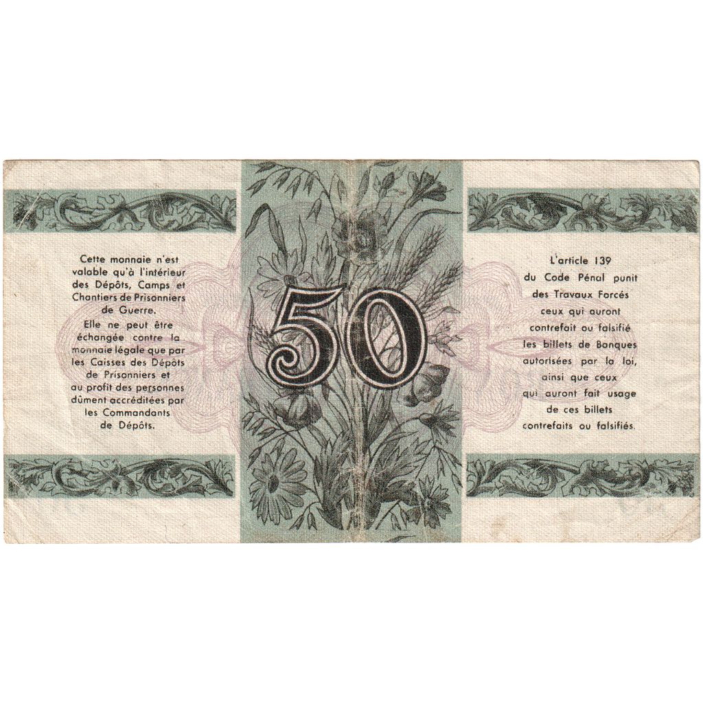 Francia, 50 Francs, A0126241, Prisonniers de Guerre, BB