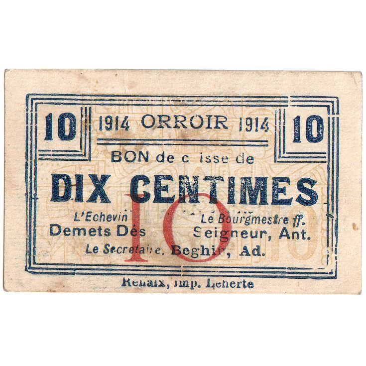 Belgien, 10 Centimes, ORROIR, S