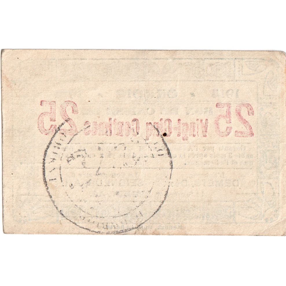 Belgien, 25 Centimes, ORROIR, S+