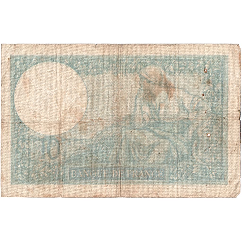 França, 10 Francs, Minerve, 1940-10-10, N.77001, VF(20-25)