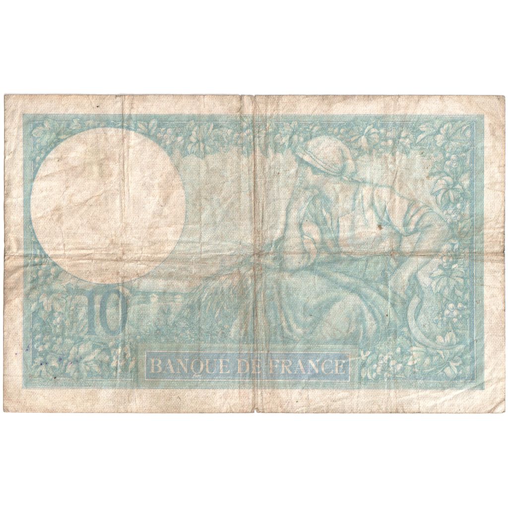 France, 10 Francs, Minerve, 1936-12-17, N.67771, VF(20-25)