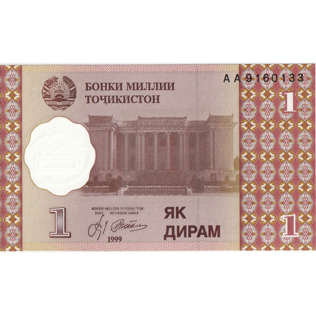 Tajikistan, 1 Diram, Undated (1999-2000), UNC(65-70)