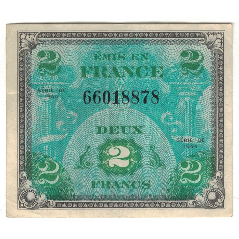 France, 2 Francs, 1944, EF(40-45), Fayette:VF16.1, KM:114a