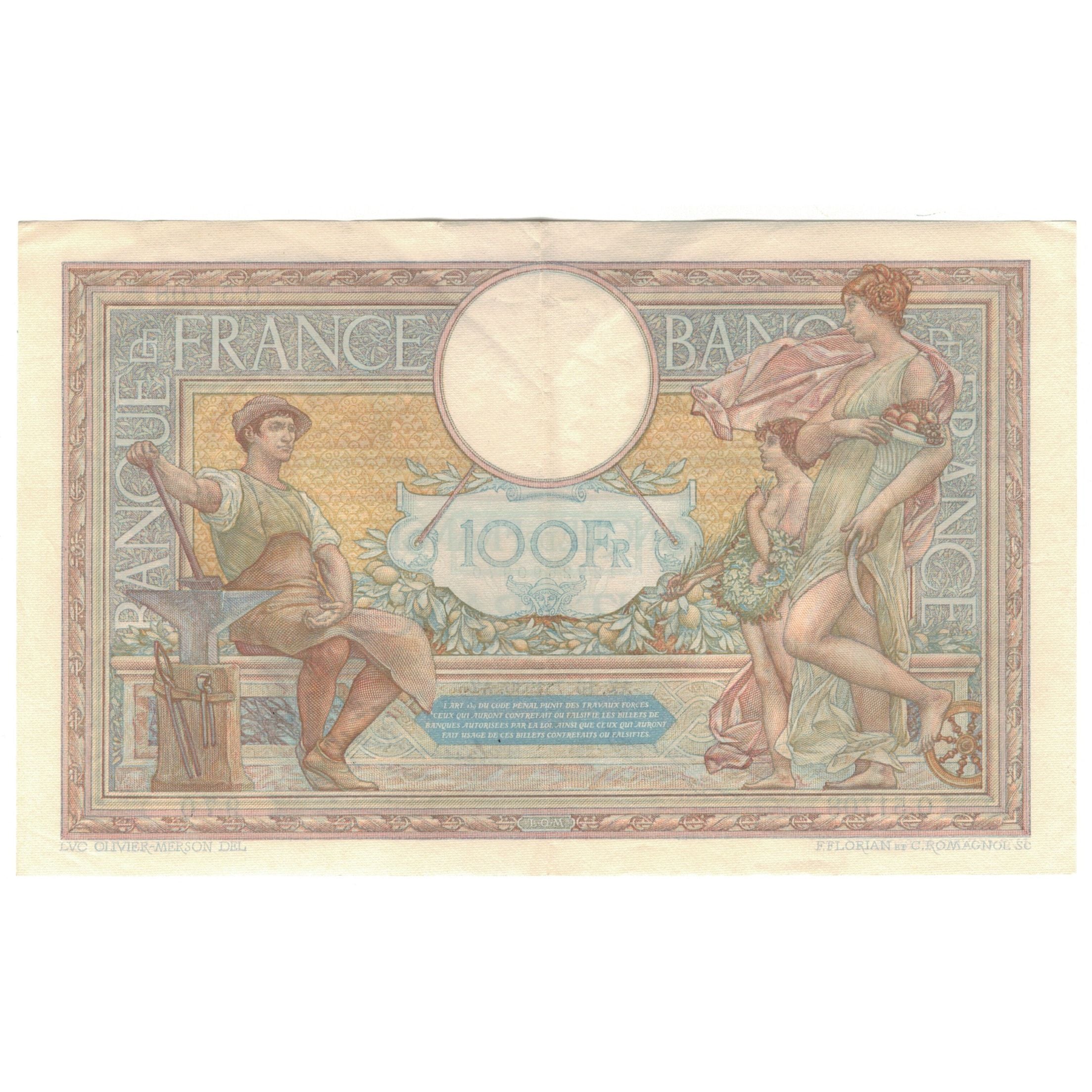 France, 100 Francs, 1936, Q.51708, UNC(63), Fayette:24.15, KM:78b