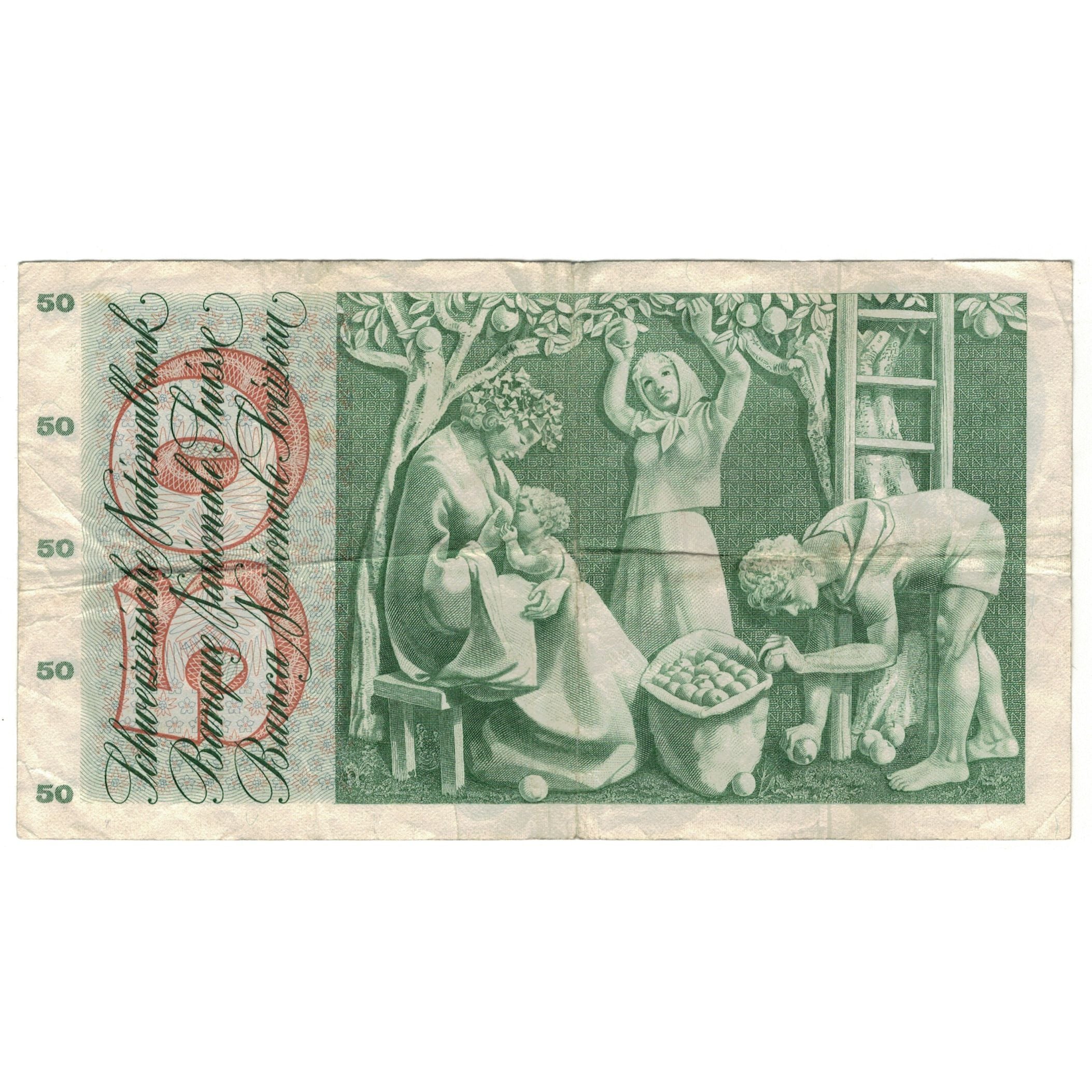Geldschein, Schweiz, 50 Franken, 1969, 1969-01-15, KM:48i, S