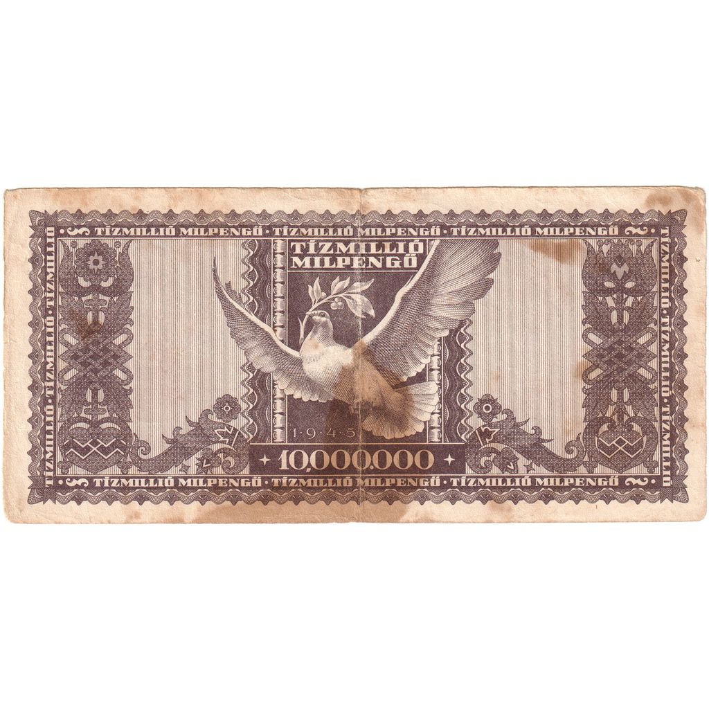 Hungary, 10,000,000 Pengö, VF(20-25)