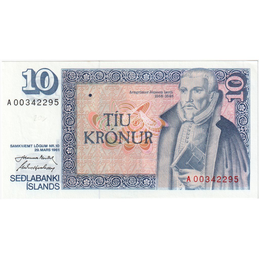 Islândia, 10 Kronur, 1961-03-29, UNC(65-70)
