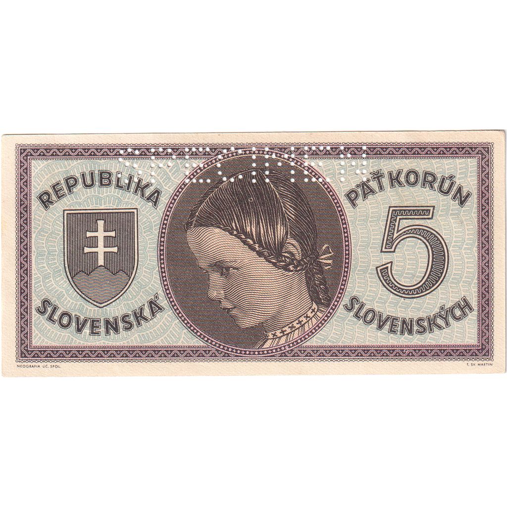 Slowakije, 5 Korun, UNC 63