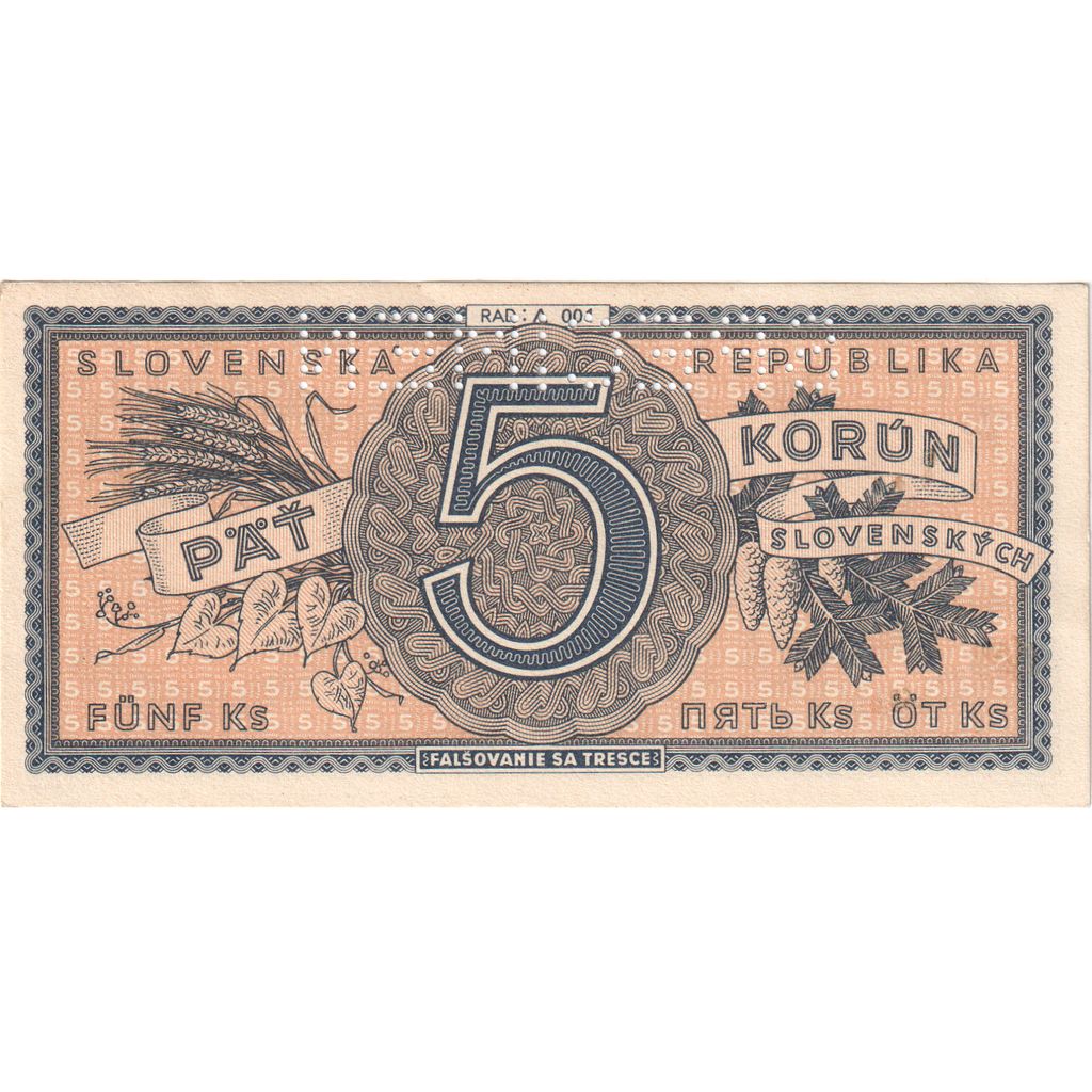 Slowakije, 5 Korun, UNC 63