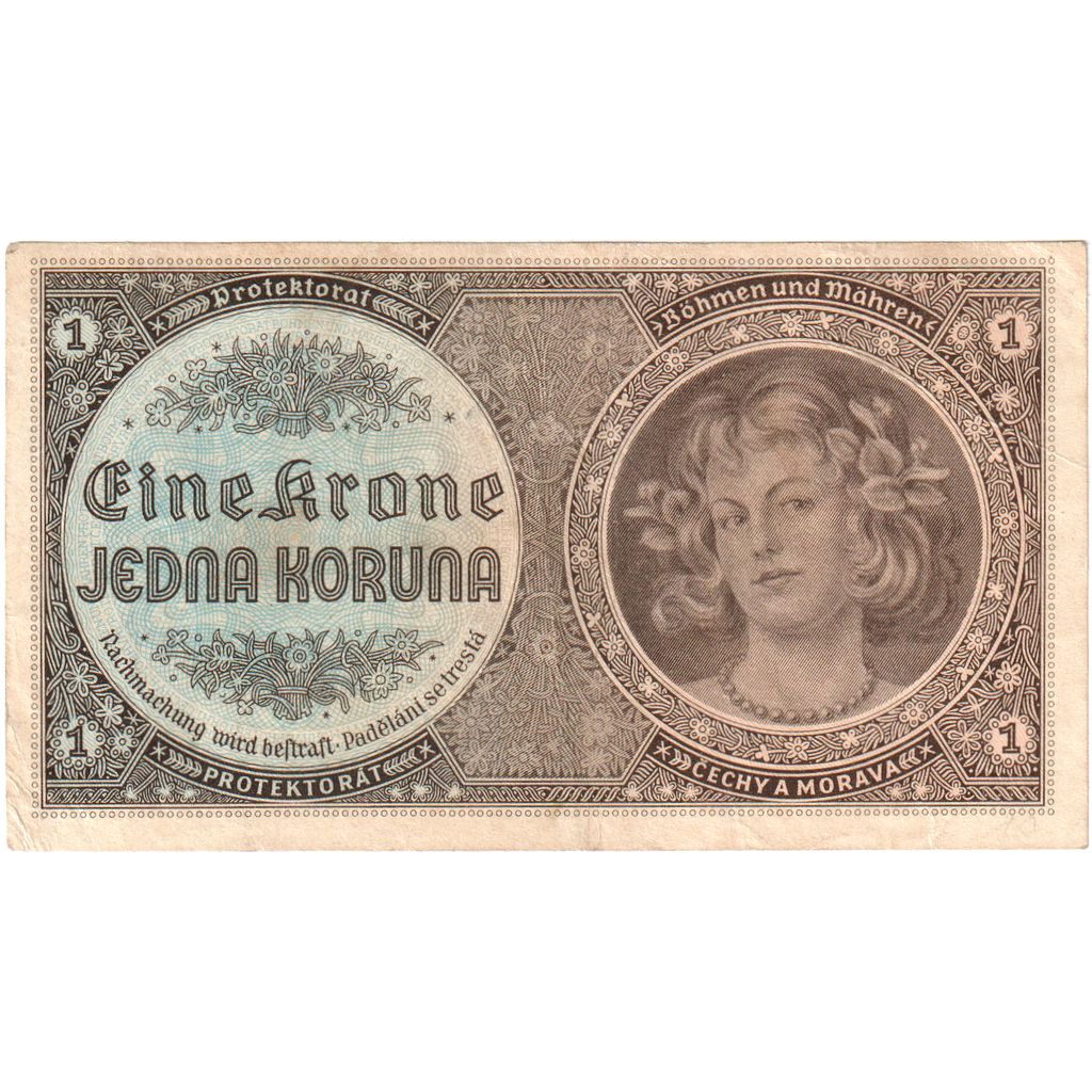 Bohemia and Moravia, 1 Koruna, EF(40-45)