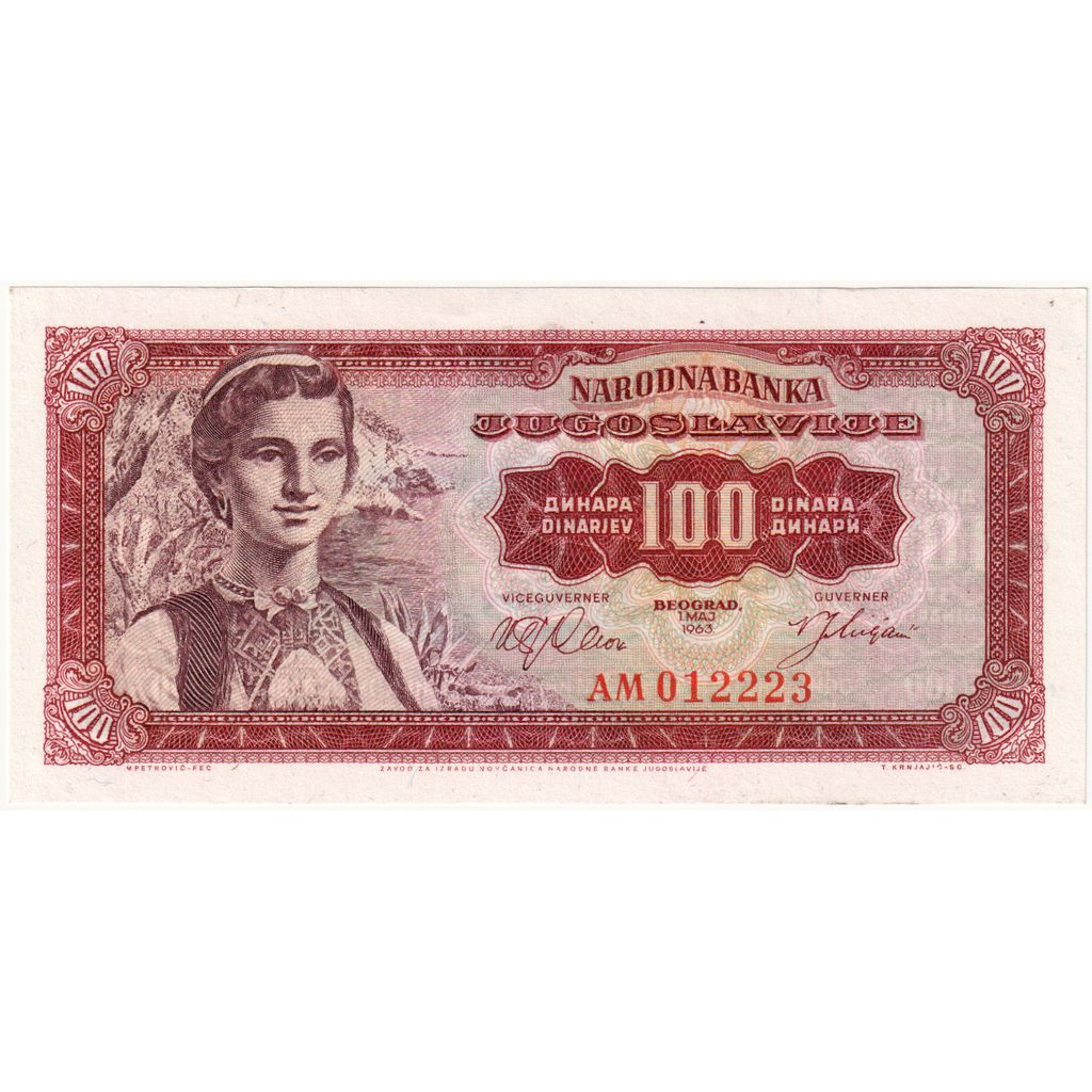 Jugosławia, 100 Dinara, 1963-05-01, UNC(65-70)