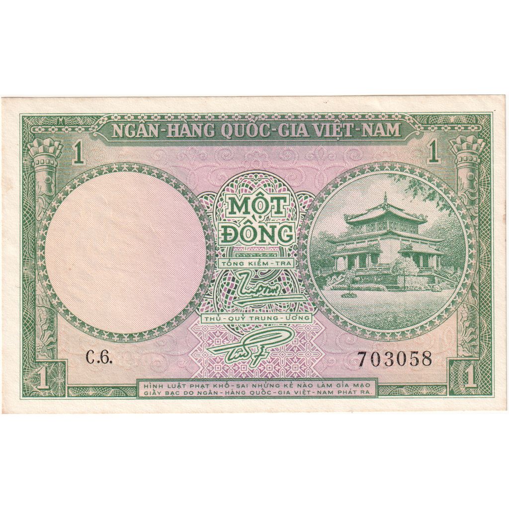 South Viet Nam, 1 D<ox>ng, 1956, AU(55-58)