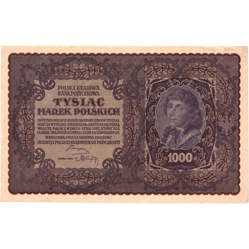 Pologne, 1000 Marek, 1919-08-23, SUP