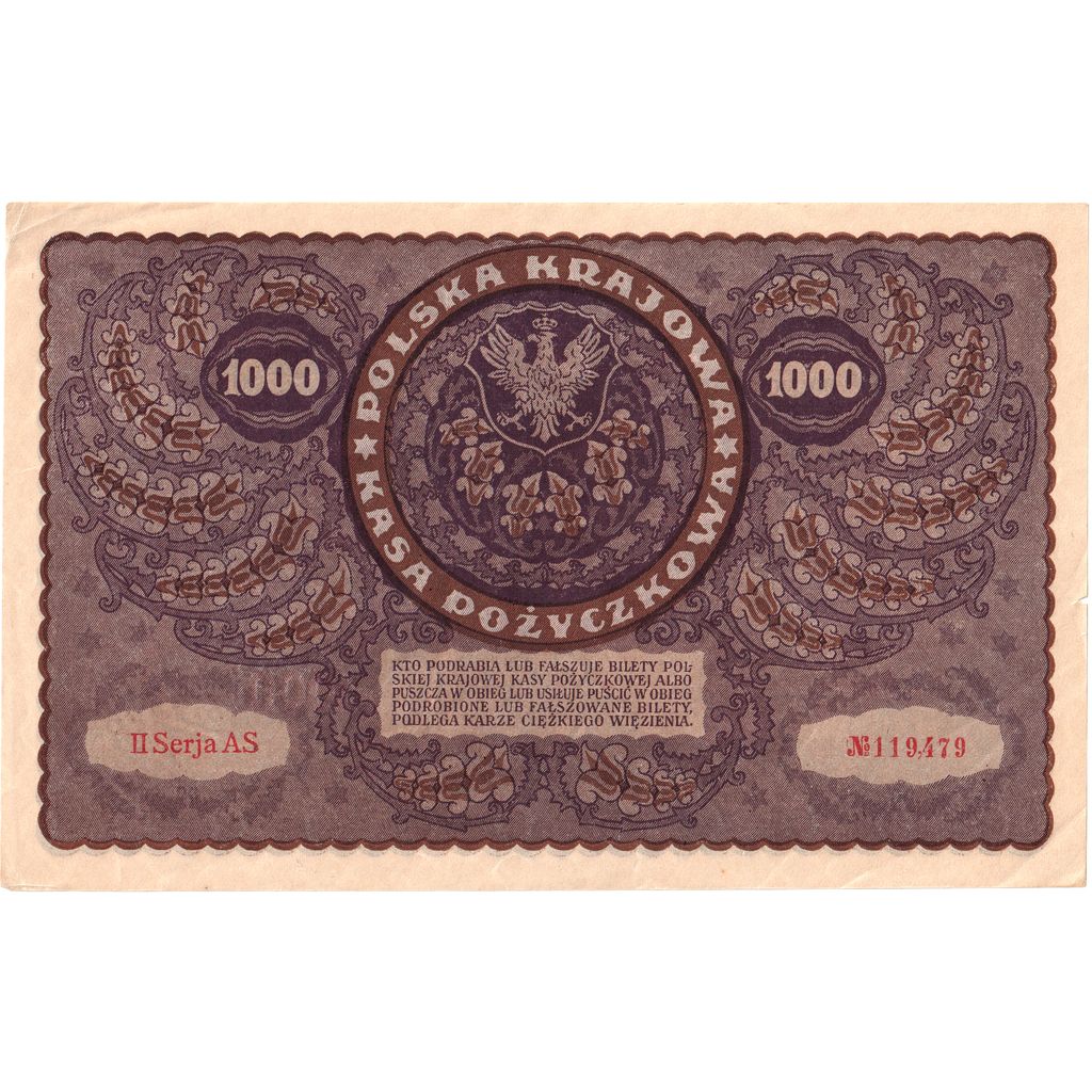Pologne, 1000 Marek, 1919-08-23, SUP