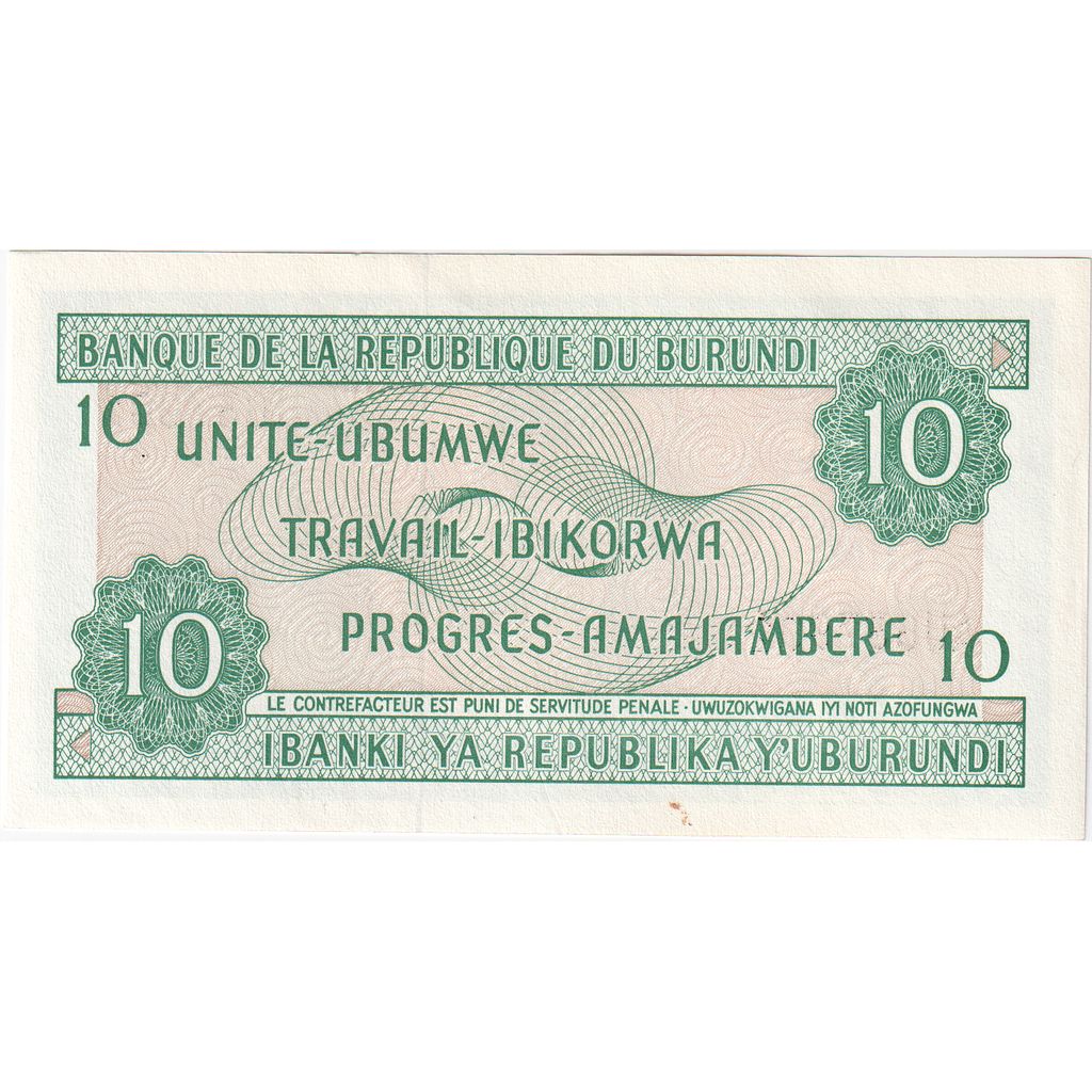 Burundi, 10 Francs, 1995-05-25, NEUF