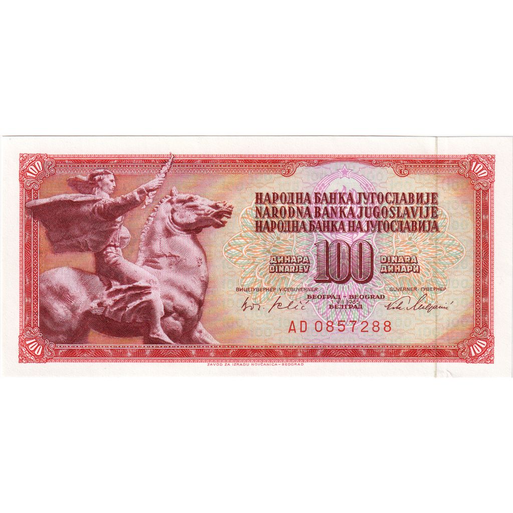 Joegoslaviëe, 100 Dinara, 1965-08-01, NIEUW