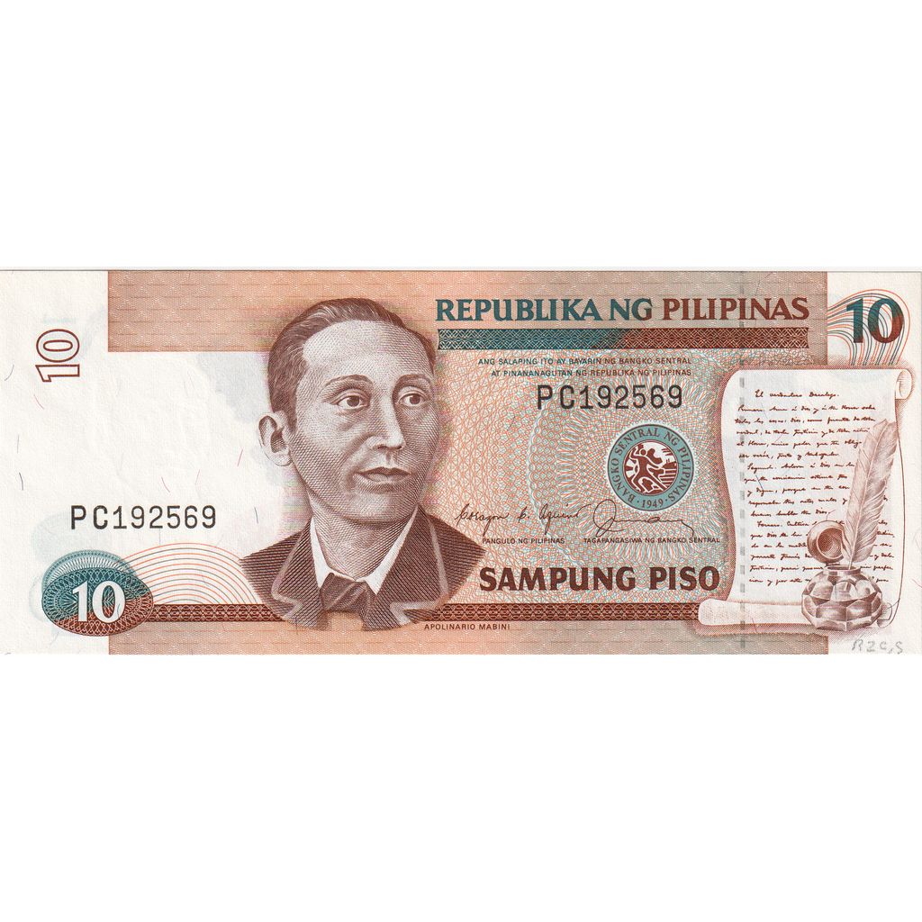 Philippines, 10 Piso, KM:169b, UNC(65-70)