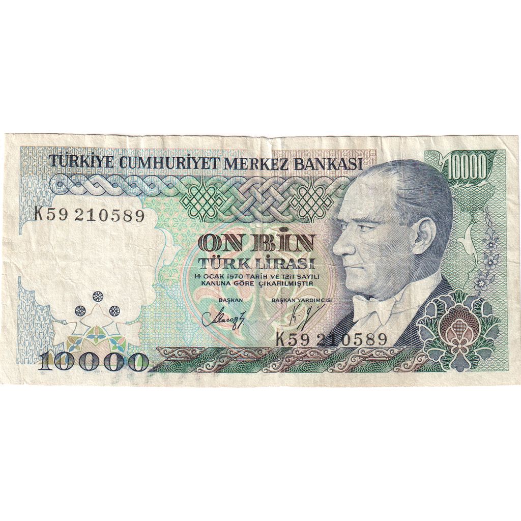 Turkije, 10,000 Lira, TB+