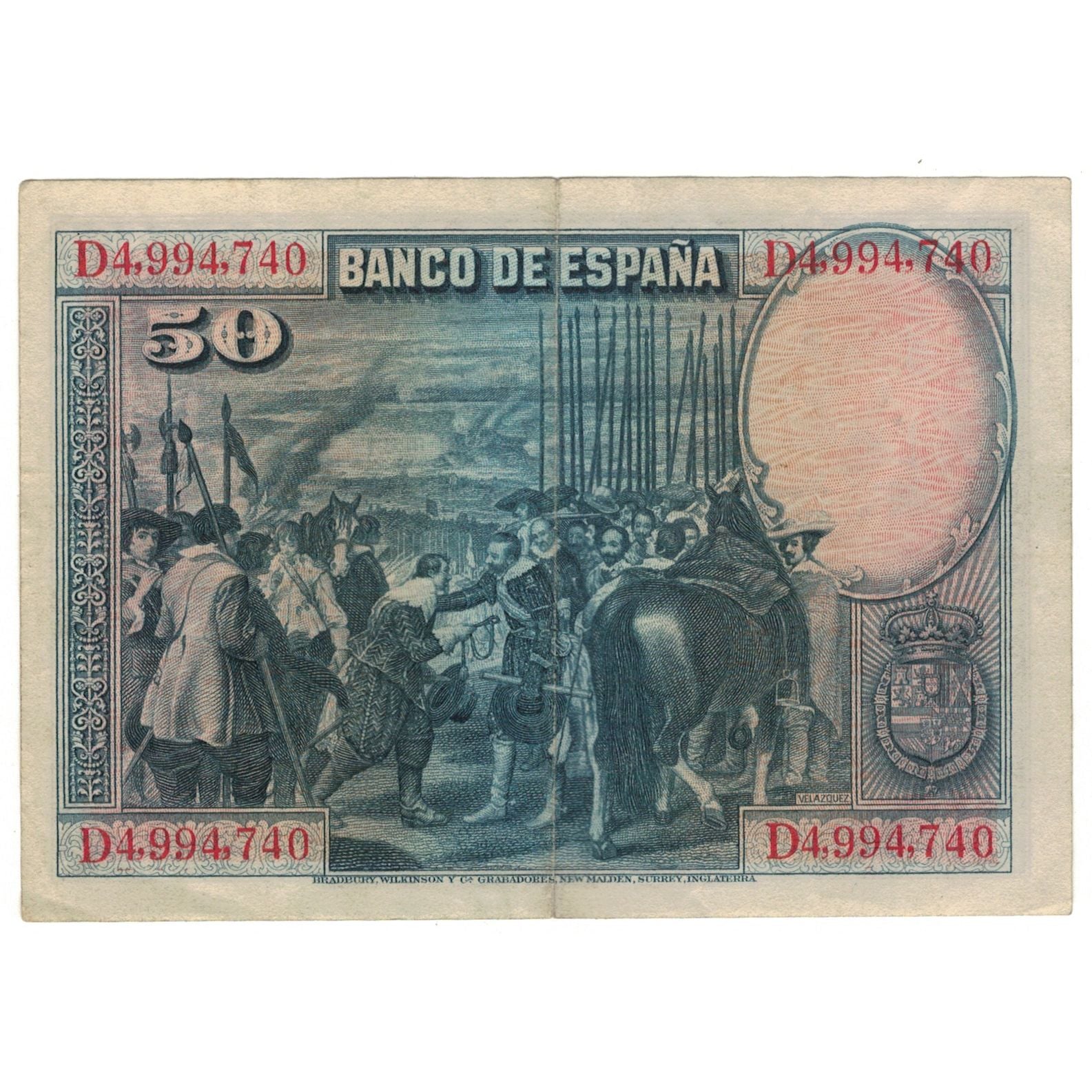 Banconote, Spagna, 50 Pesetas, 1928, 1928-08-15, KM:75b, BB